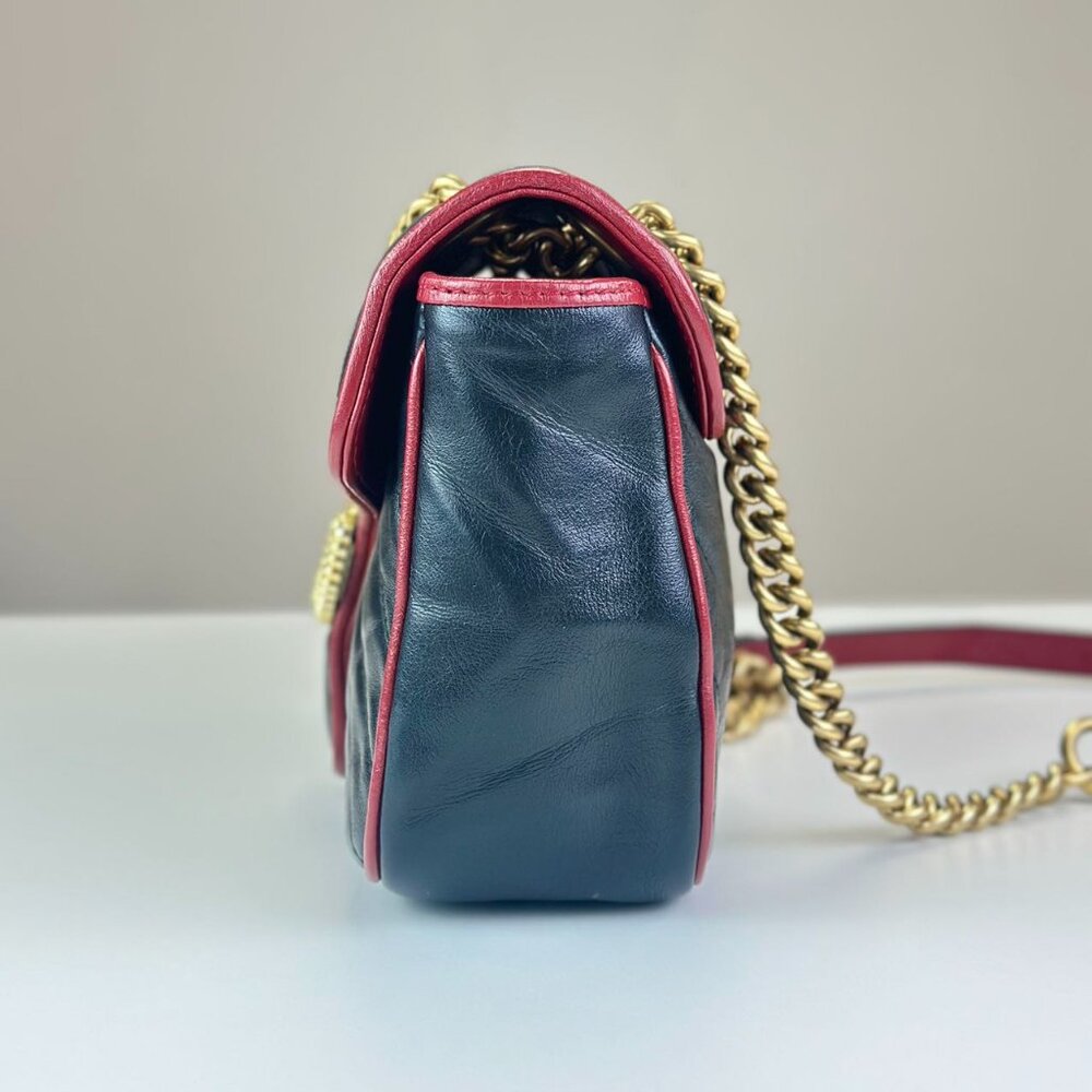Gucci Black Leather Medium Marmont Shoulder Bag Crossbody - Picture 2 of 8